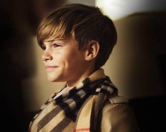 Romeo Beckham behind the scenes on the Burberry 2014 Festive Campaign.