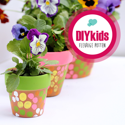 DIY kids fleurige potten