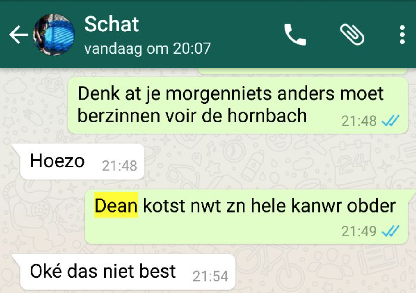 WhatsApp naar de man