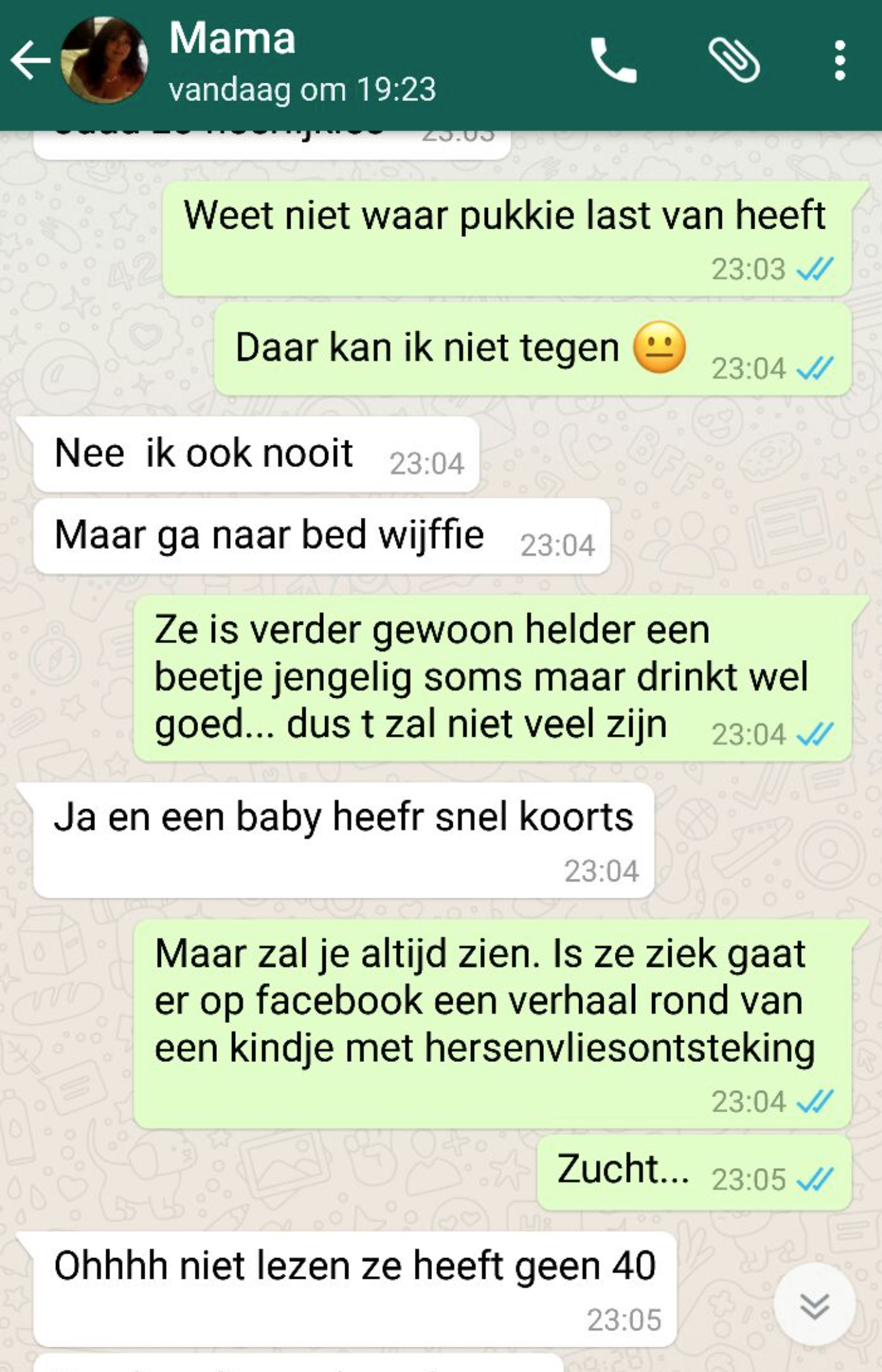 WhatsApp naar moeders