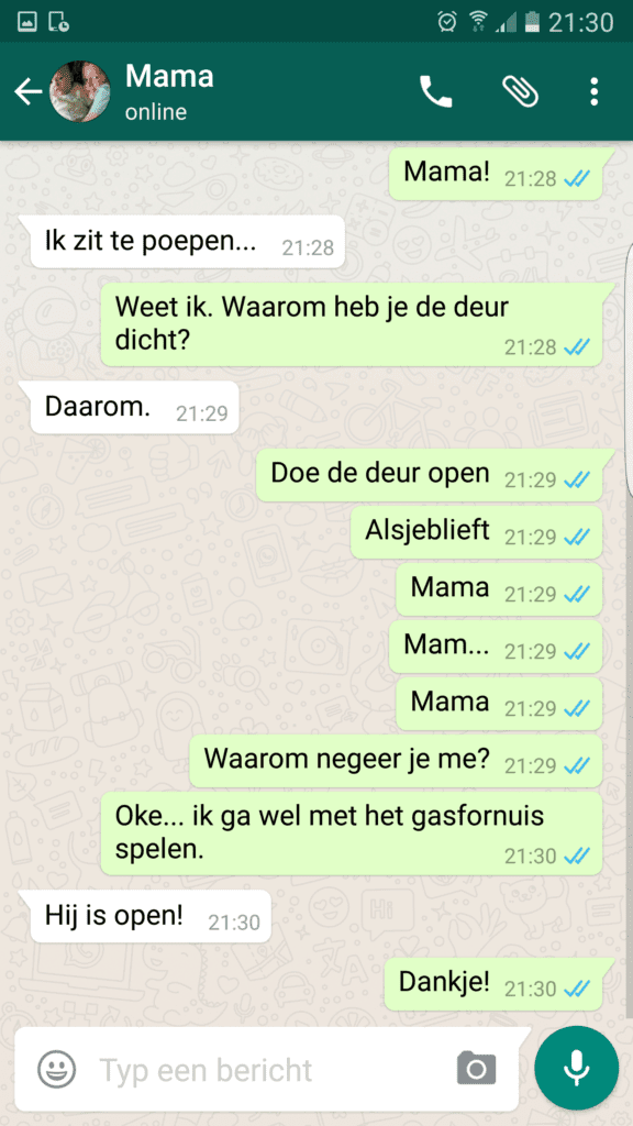 Peuters op WhatsApp