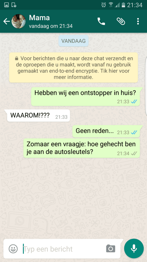 Peuters op WhatsApp