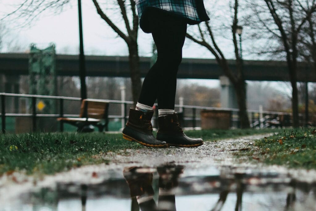 Het is vies binnen schoenen te dragen