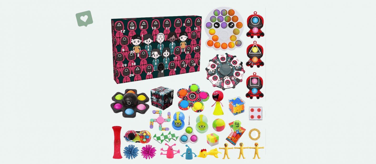 Fidget Toys Advent Calendar Fidget Christmas Countdown Calendar with 24 Pieces Surprises Sensory Fidget Toys Suitable for Kids Boys Girls Christmas Party Gifts